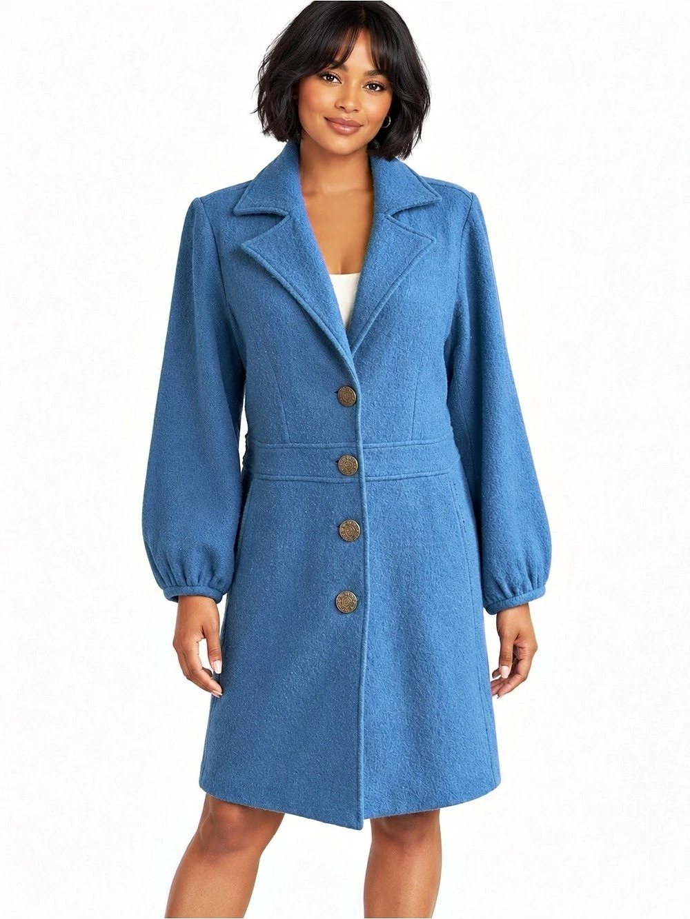 CAbi Aristocrat Teal Merino Wool Pea Coat XL